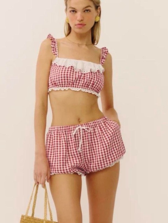 Reformation Dresses & Skirts - Reformation
Red & white gingham set with white lace trim